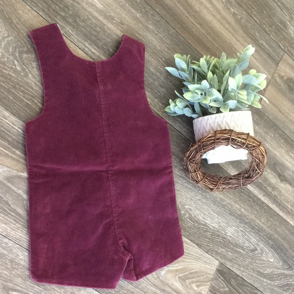 Vintage boys 12 month velvet lined short alls - Picture 5 of 6